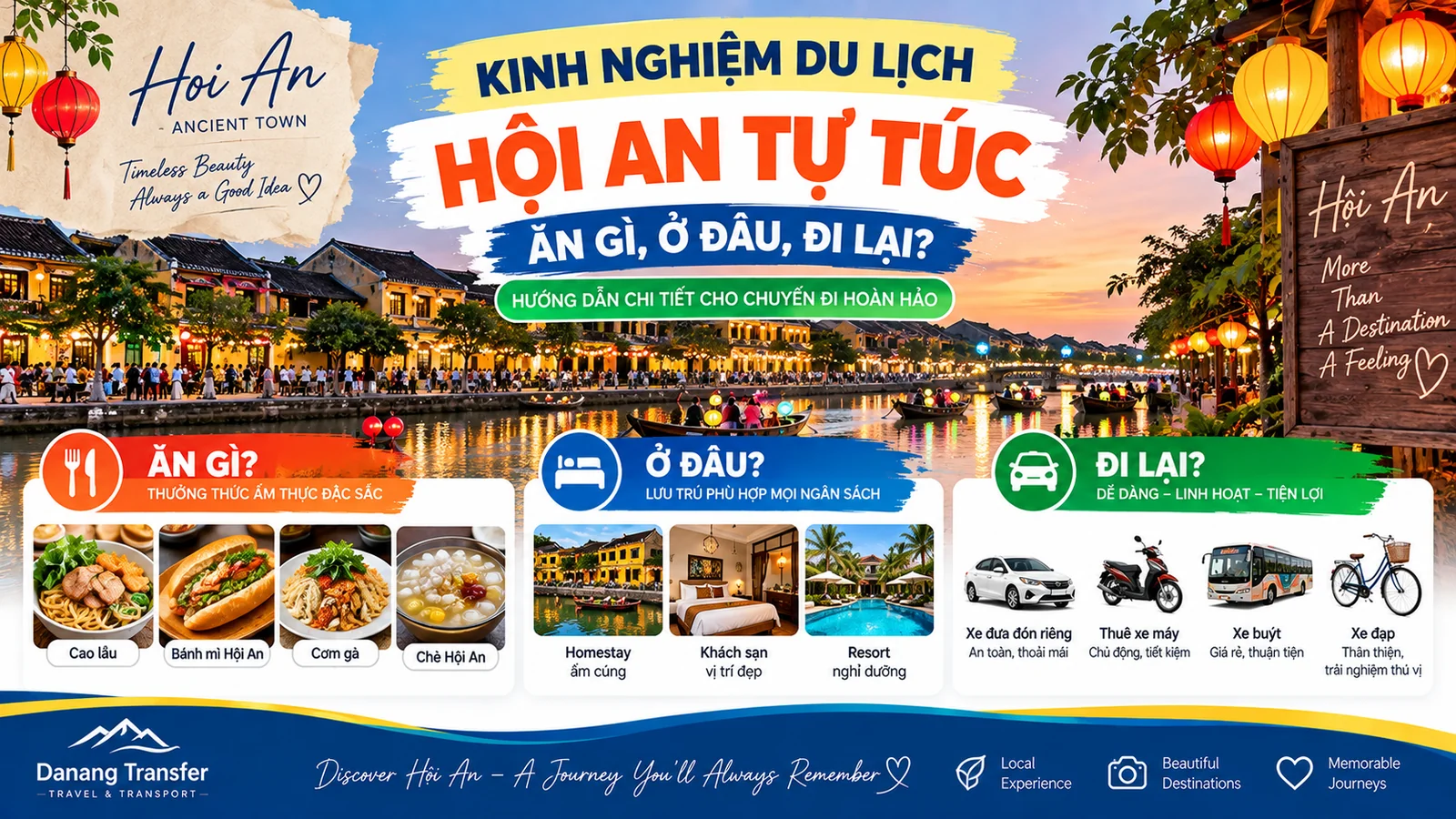 Kinh nghiệm du lịch Hội An tự túc với gợi ý ăn gì, ở đâu và cách đi lại