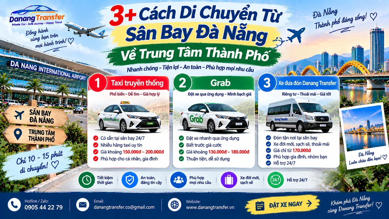 3+ Cách Di Chuyển Từ Sân Bay Đà Nẵng Về Trung Tâm Thành Phố