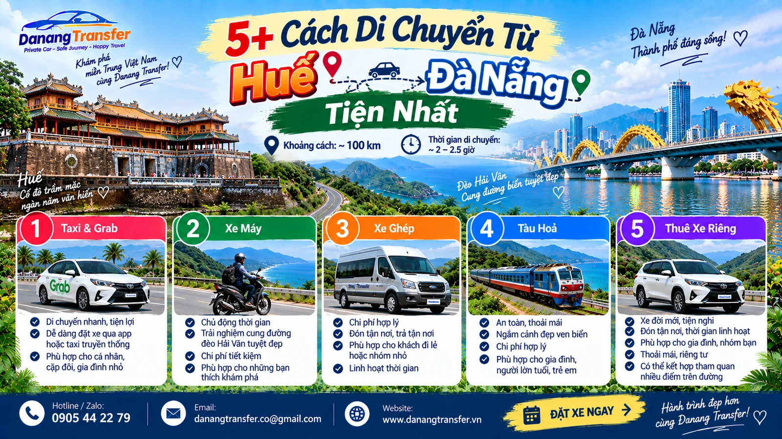 5+ Cách Di Chuyển Từ Huế Đi Đà Nẵng Tiện Nhất
