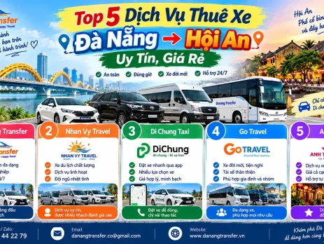 Top 5 Dịch Vụ Thuê Xe Đà Nẵng Đi Hội An Uy Tín, Giá Rẻ