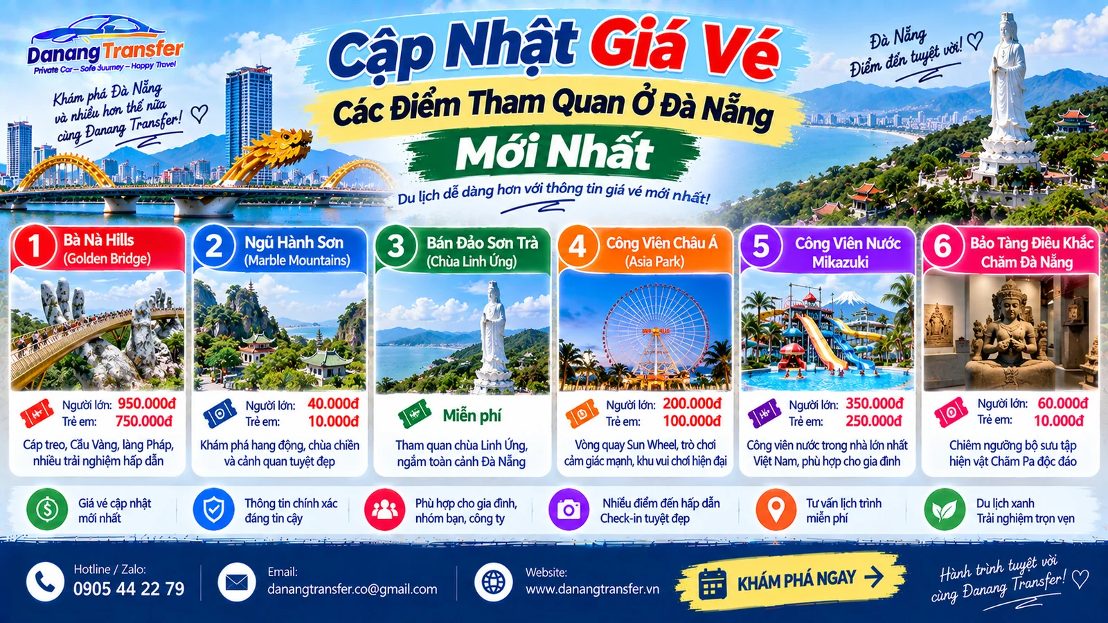 Cập Nhật Giá Vé Các Điểm Tham Quan Ở Đà Nẵng Mới Nhất