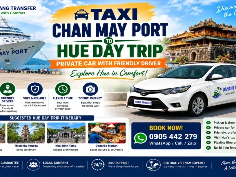 Taxi Chan May Port to Hue Day Trip – Private Car with Friendly Driver