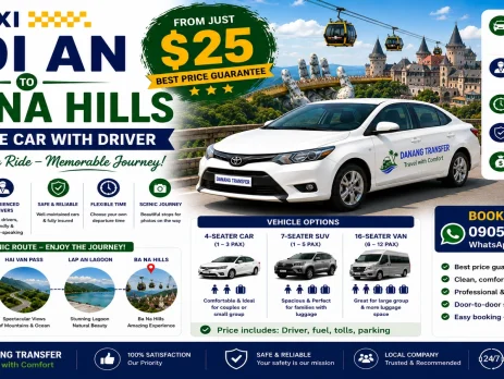 Taxi Hoi An to Ba Na Hills – Private Car with Driver from Just $25
