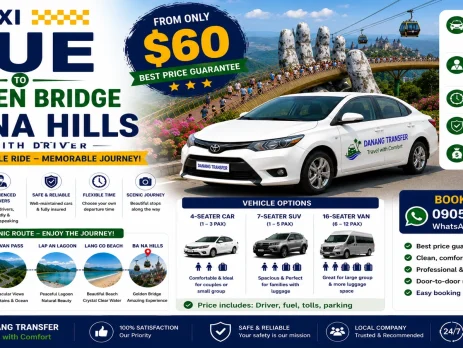 Taxi Hue to Golden Bridge – Ba Na Hills with Driver from Only $60