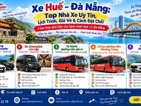 Xe Huế Đà Nẵng top nhà xe uy tín lịch trình giá vé và cách đặt chỗ