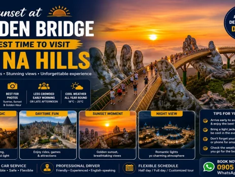 Sunset at Golden Bridge – Best Time to Visit Ba Na Hills