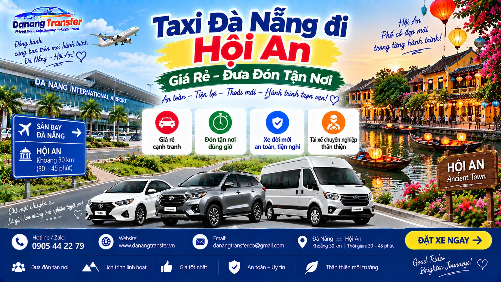 Taxi Đà Nẵng Đi Hội An Giá Rẻ – Đưa Đón Tận Nơi