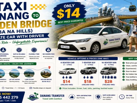 Da Nang to Golden Bridge Ba Na Hills by private car