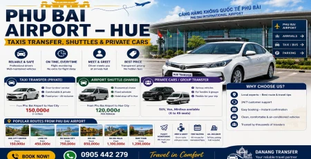Phu Bai Airport – Hue Taxis Transfer, Shuttles & Private Cars