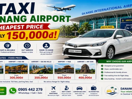 Taxi Da Nang Airport – Cheapest Price Only 150,000đ