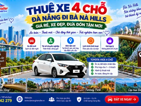 Thuê xe 7 chỗ từ Đà Nẵng đi Bà Nà Hills – xe đẹp, giá hợp lý, an toàn và đưa đón tận nơi.