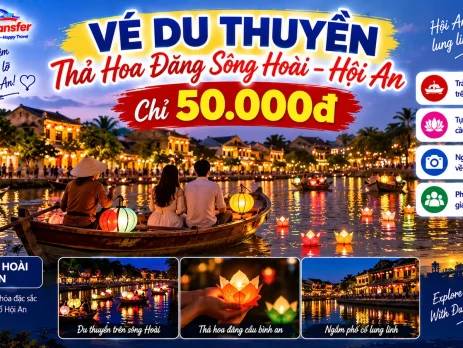 Vé du thuyền thả hoa đăng sông Hoài Hội An chỉ 50.000đ