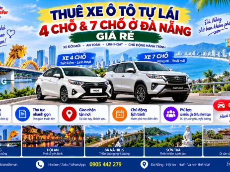 Thuê xe ô tô tự lái 4 chỗ và 7 chỗ ở Đà Nẵng giá rẻ