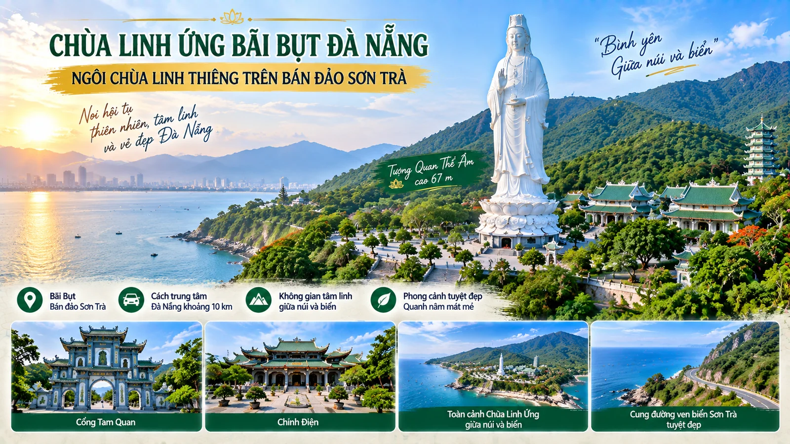 Chùa Linh Ứng Bãi Bụt Đà Nẵng trên bán đảo Sơn Trà