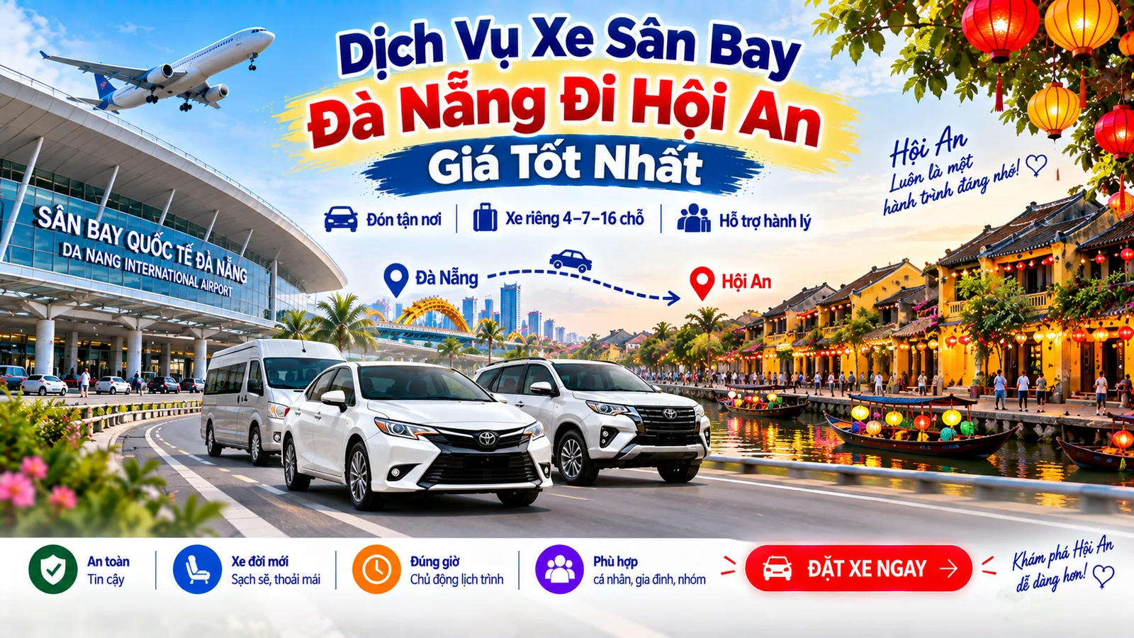 Dịch Vụ Xe Sân Bay Đà Nẵng Đi Hội An Giá Tốt Nhất