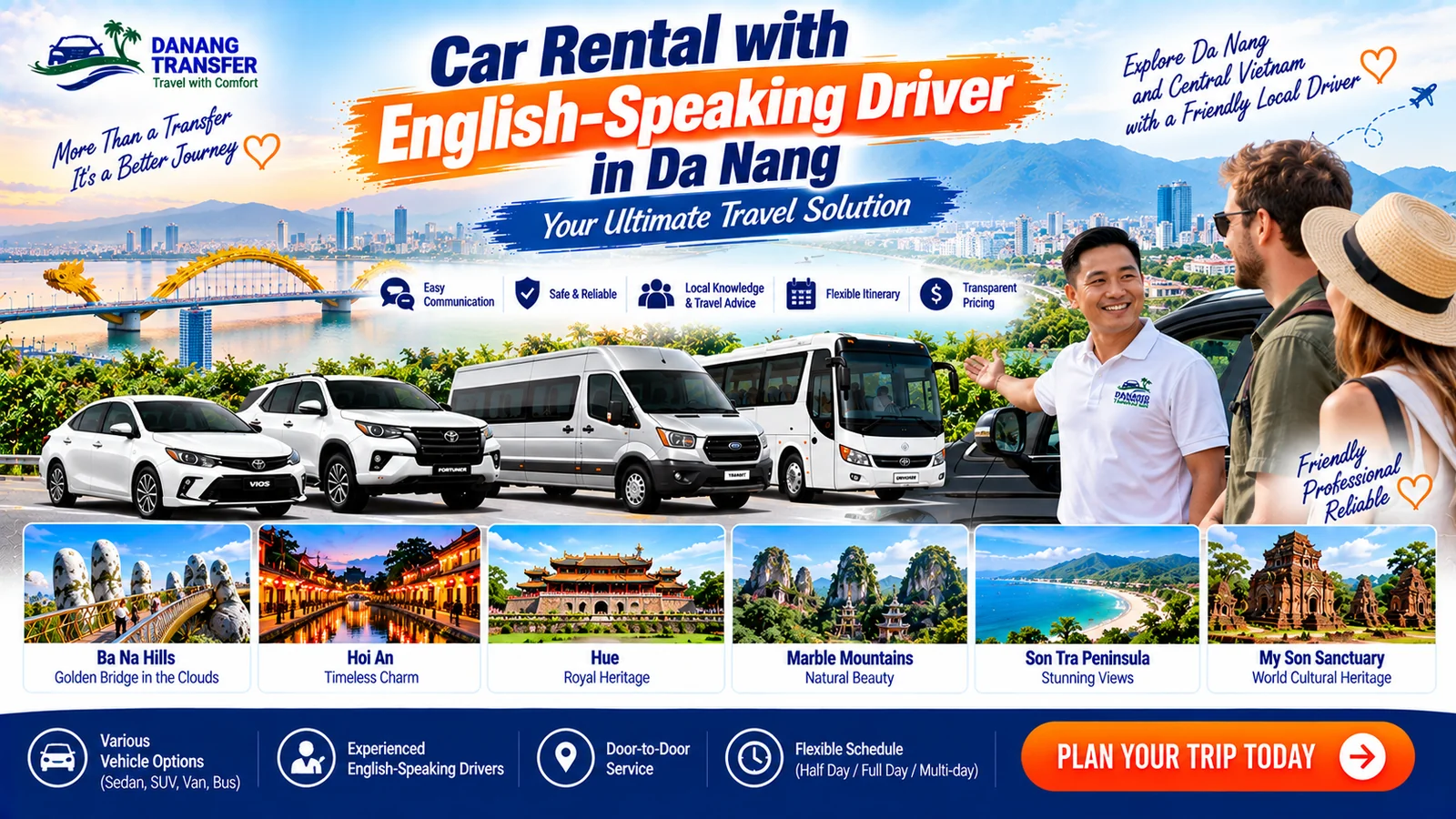 Car Rental with English-Speaking Driver in Da Nang – Your Ultimate Travel Solution