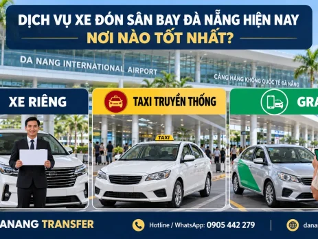o sánh xe riêng, taxi truyền thống và Grab đón sân bay Đà Nẵng
