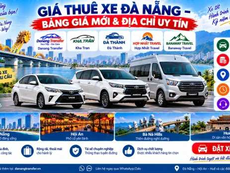 Giá thuê xe Đà Nẵng bảng giá mới và địa chỉ uy tín