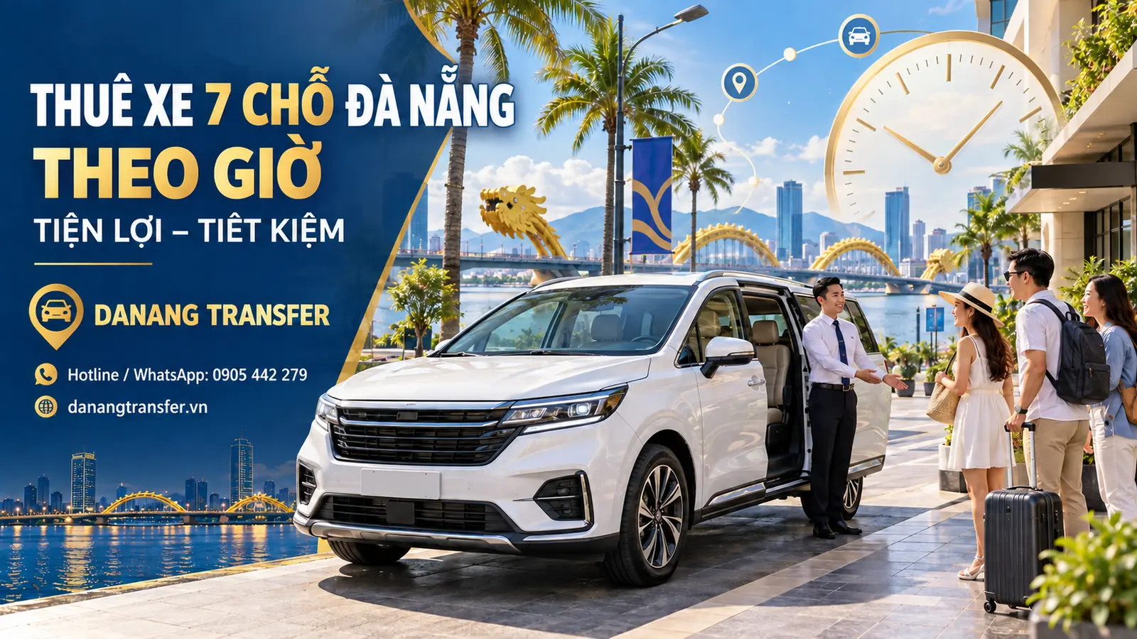 Thuê xe 7 chỗ Đà Nẵng theo giờ tiện lợi và tiết kiệm