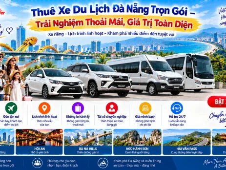 Thuê xe du lịch Đà Nẵng trọn gói – trải nghiệm thoải mái, giá trị toàn diện