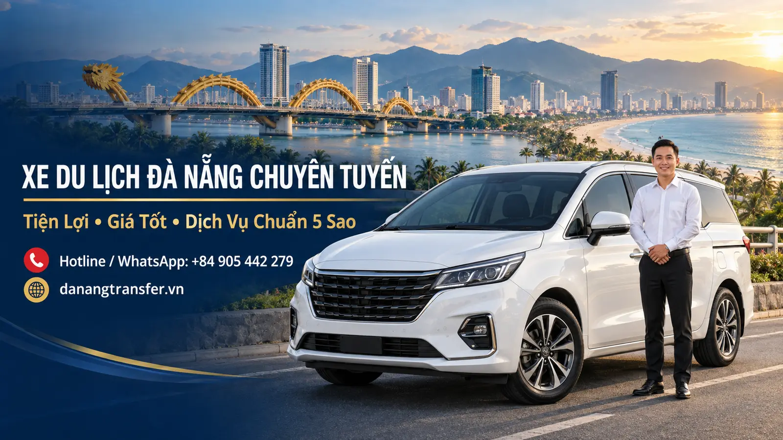 Xe du lịch Đà Nẵng chuyên tuyến tiện lợi, giá tốt, dịch vụ chuẩn 5 sao