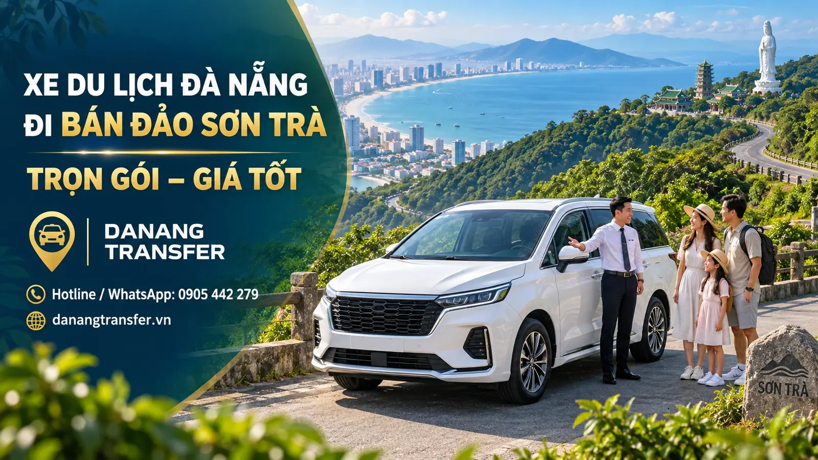 Xe du lịch Đà Nẵng đi bán đảo Sơn Trà, chùa Linh Ứng và tượng Phật Bà