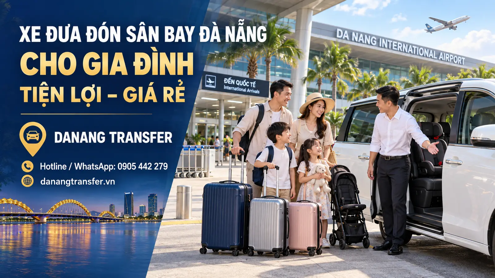 Xe đưa đón sân bay Đà Nẵng cho gia đình tiện lợi, giá hợp lý