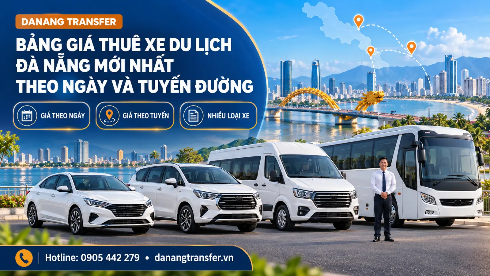 Bảng Giá Thuê Xe Du Lịch Đà Nẵng Mới Nhất – Theo Ngày Và Tuyến Đường