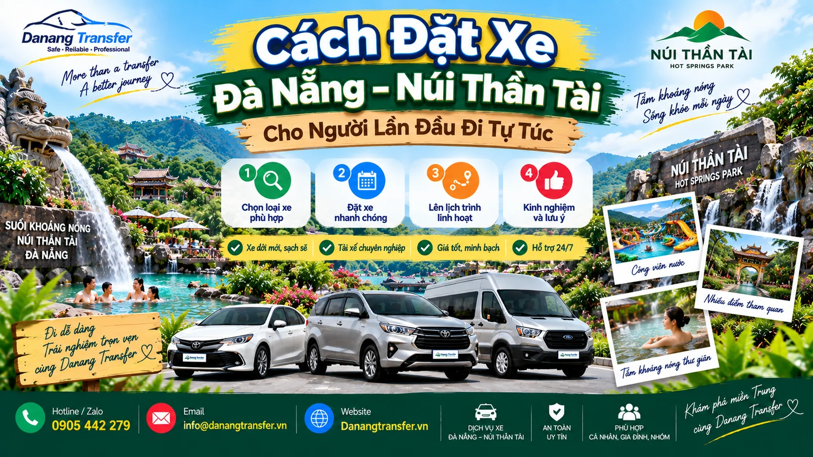 Cách đặt xe Đà Nẵng đi Núi Thần Tài cho người lần đầu đi tự túc