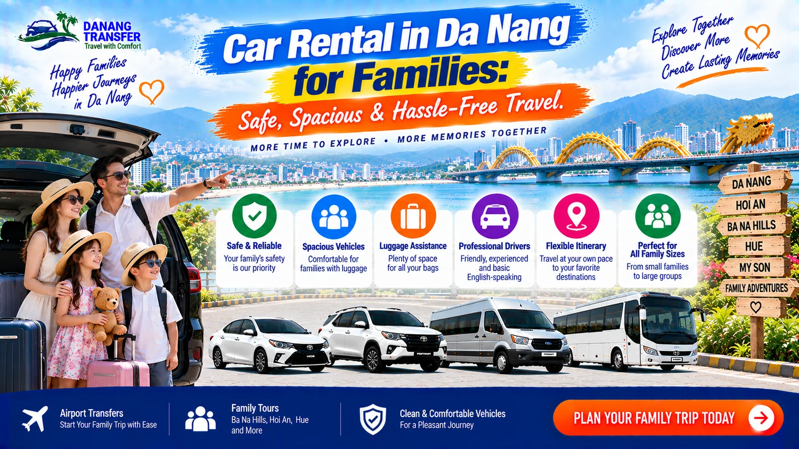 Car Rental in Da Nang for Families – Safe, Spacious & Hassle-Free Travel