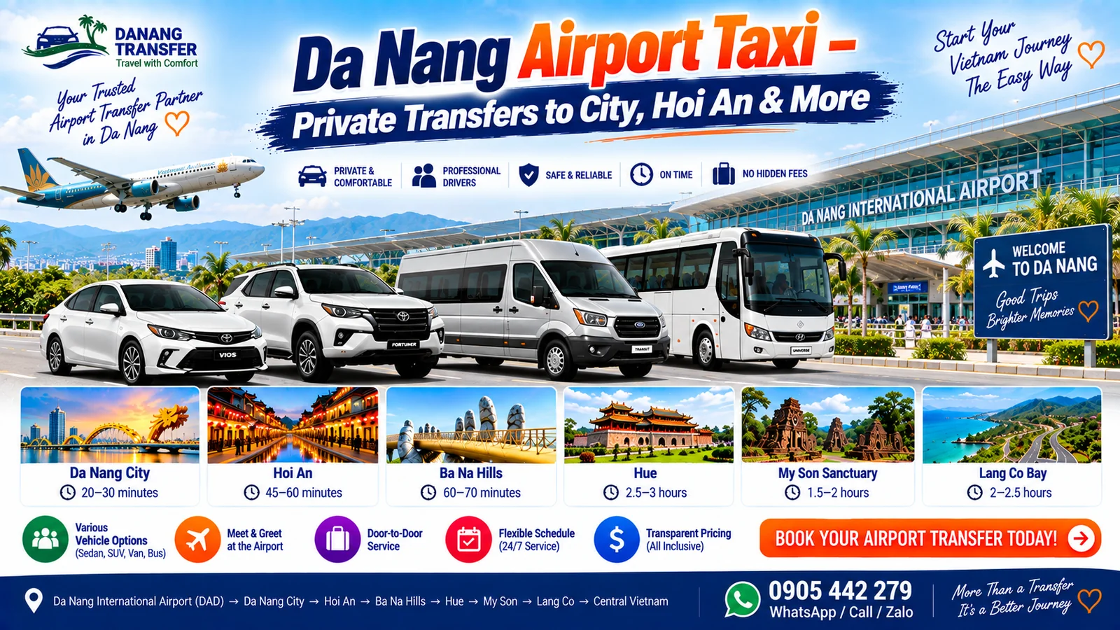 Da Nang Airport Taxi – Private Transfers to City, Hoi An & More