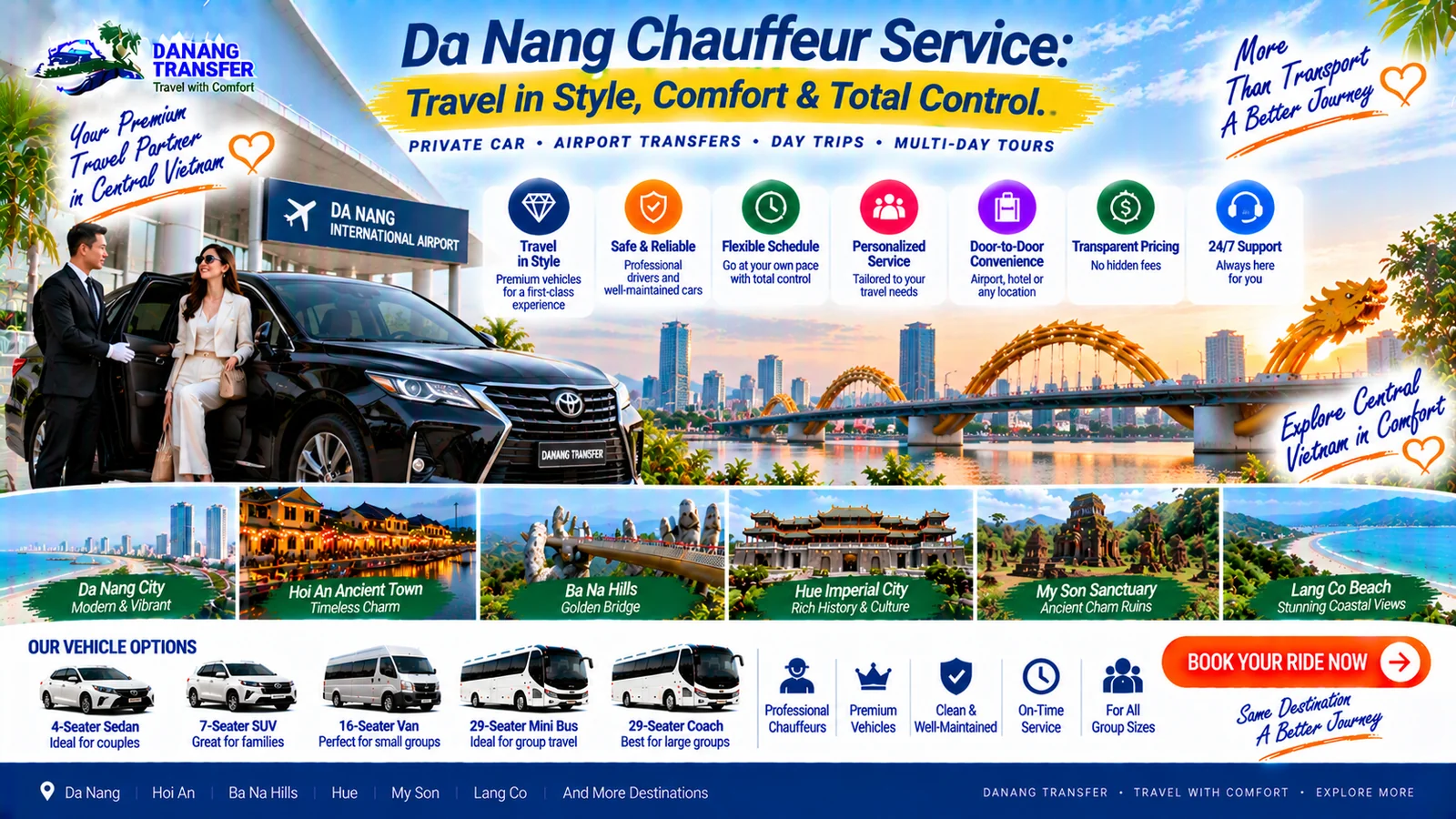 Da Nang Chauffeur Service – Travel in Style Comfort and Total Control
