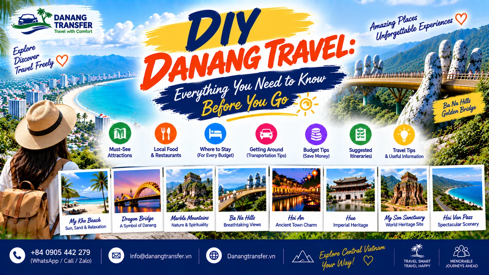 DIY Danang travel guide with must-see attractions, budget tips, local food, transportation and self-guided itinerary