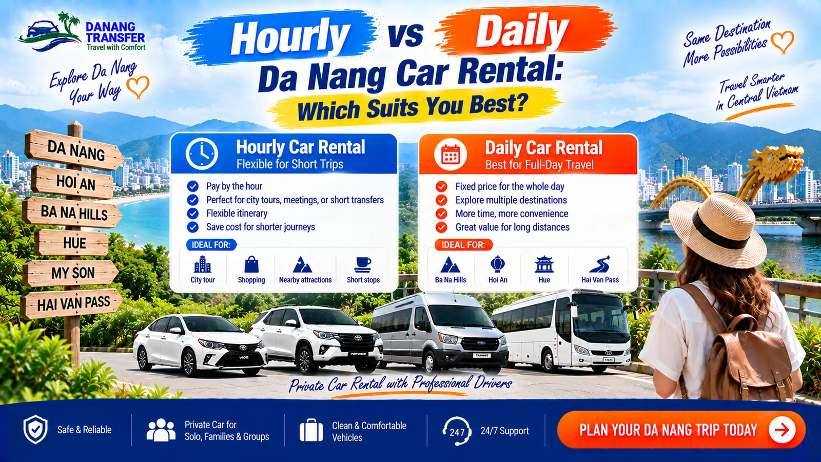 Hourly vs Daily Da Nang Car Rental – Which Suits You Best