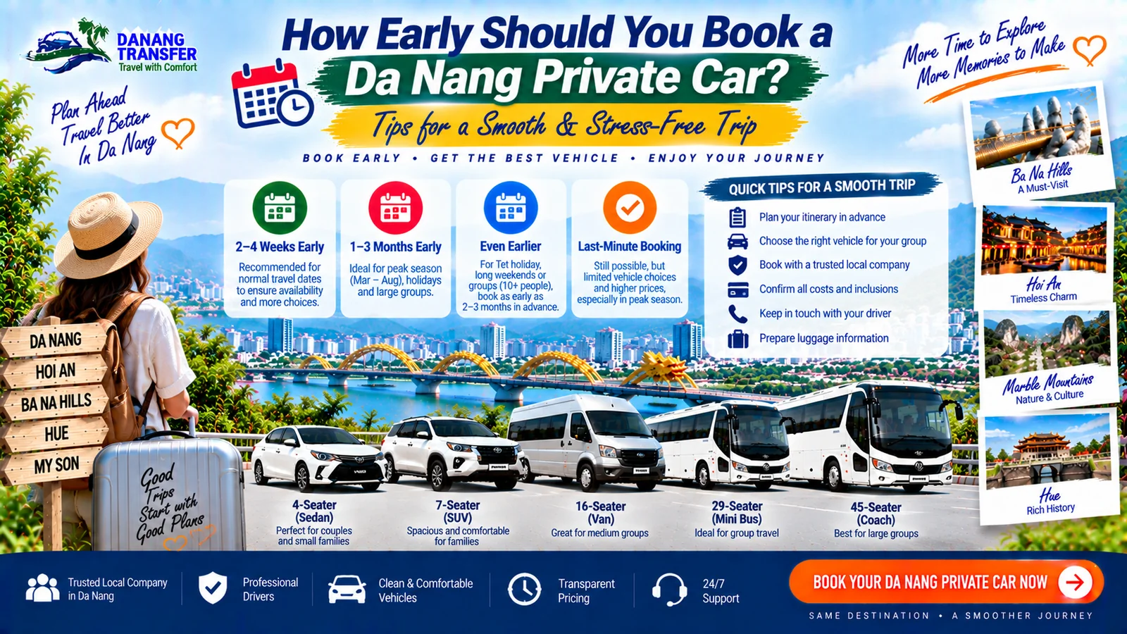 How Early Should You Book a Da Nang Private Car?