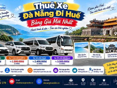 Thuê xe Đà Nẵng đi Huế bảng giá mới nhất - Danang Transfer