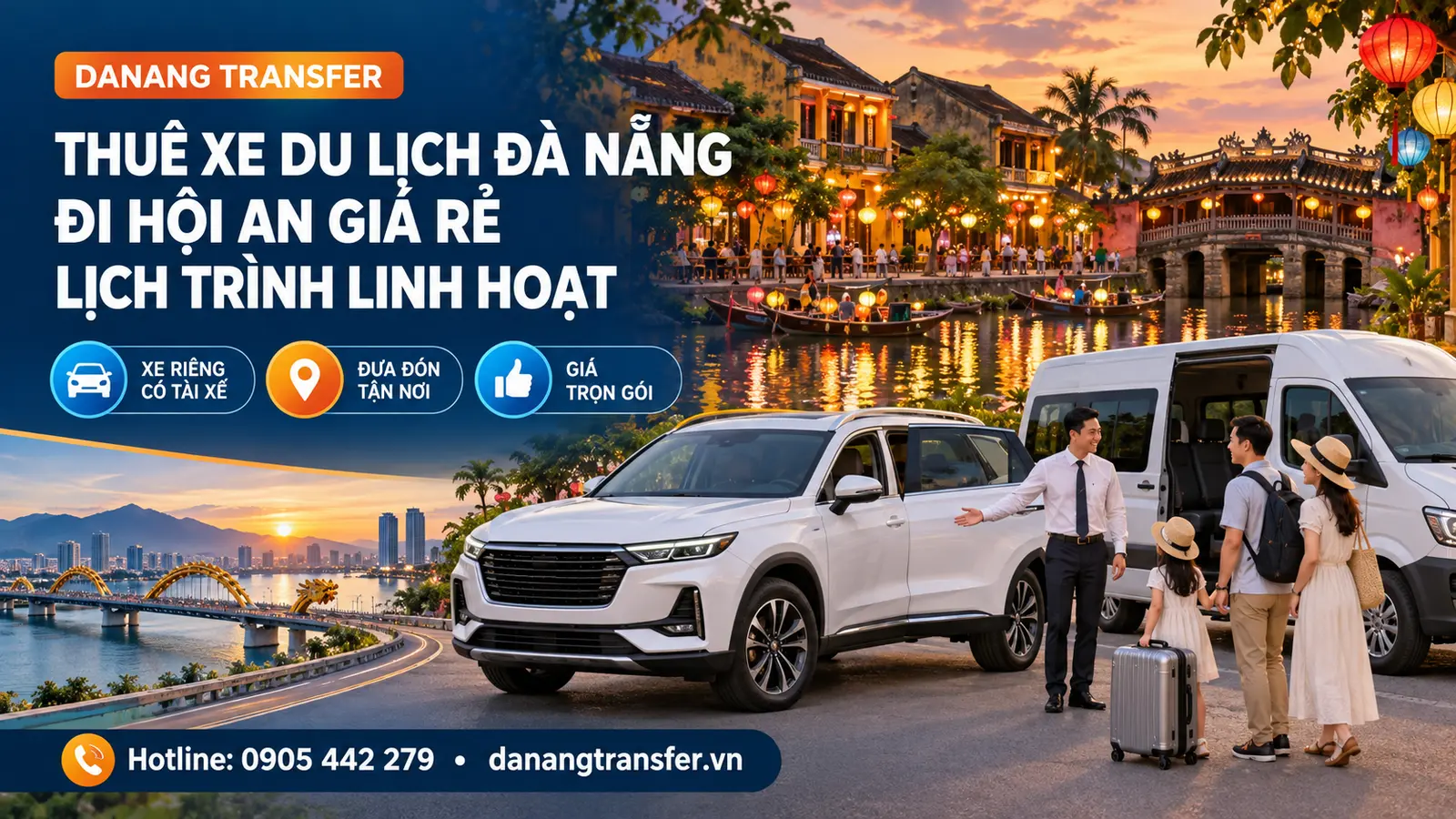 Thuê xe du lịch Đà Nẵng đi Hội An giá rẻ với lịch trình linh hoạt