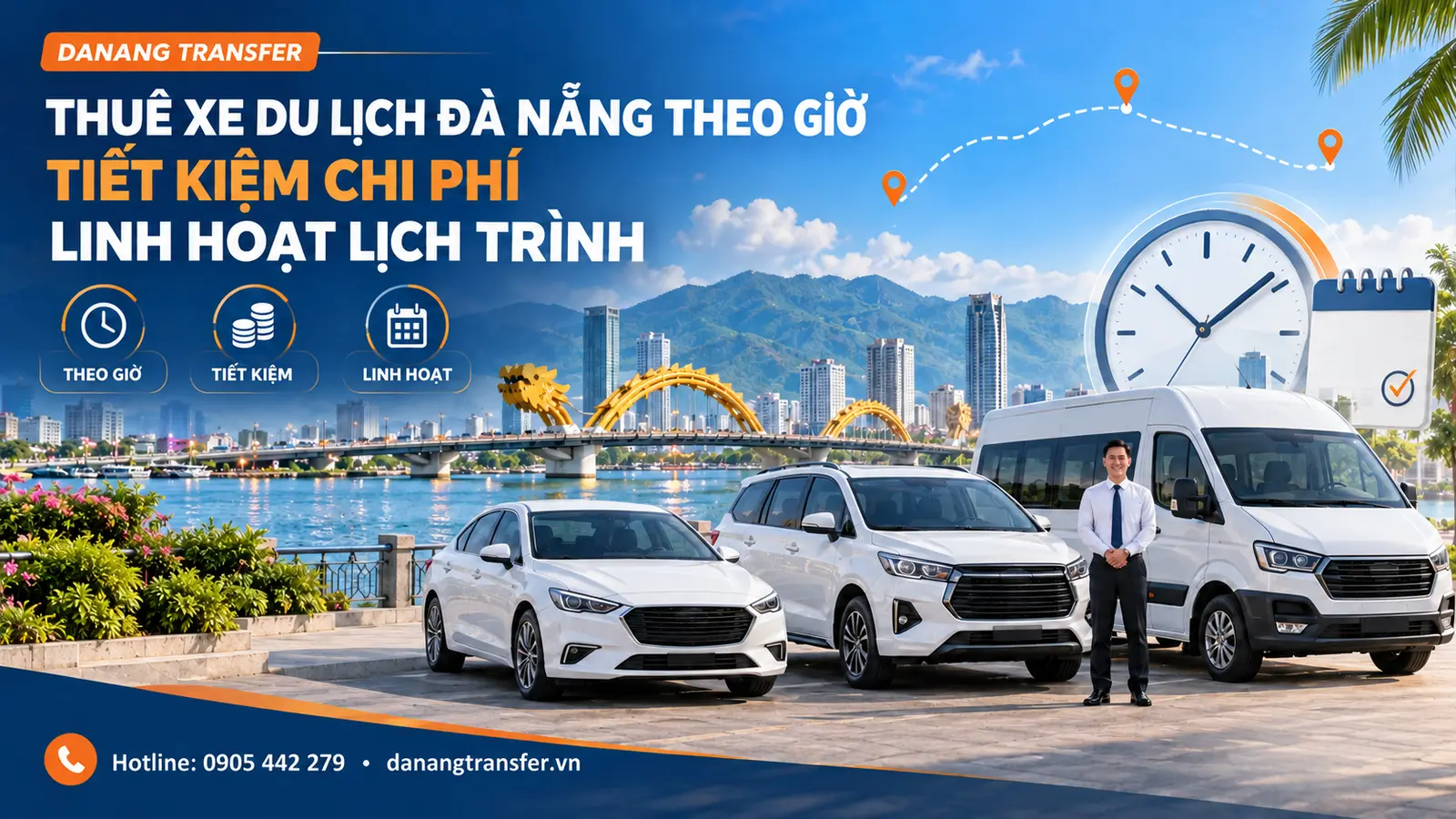 Thuê xe du lịch Đà Nẵng theo giờ tiết kiệm chi phí và linh hoạt lịch trình