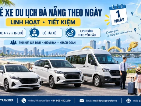 Thuê xe du lịch Đà Nẵng theo ngày với xe 4, 7 và 16 chỗ có tài xế