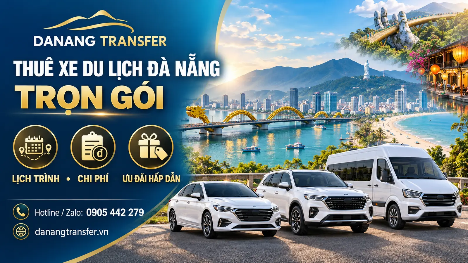 Thuê xe du lịch Đà Nẵng trọn gói – Lịch trình, chi phí và ưu đãi hấp dẫn