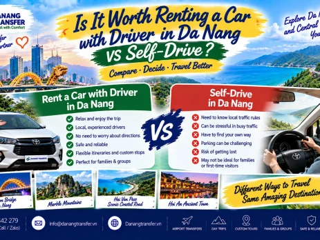 Da Nang car rental with driver vs self-drive comparison