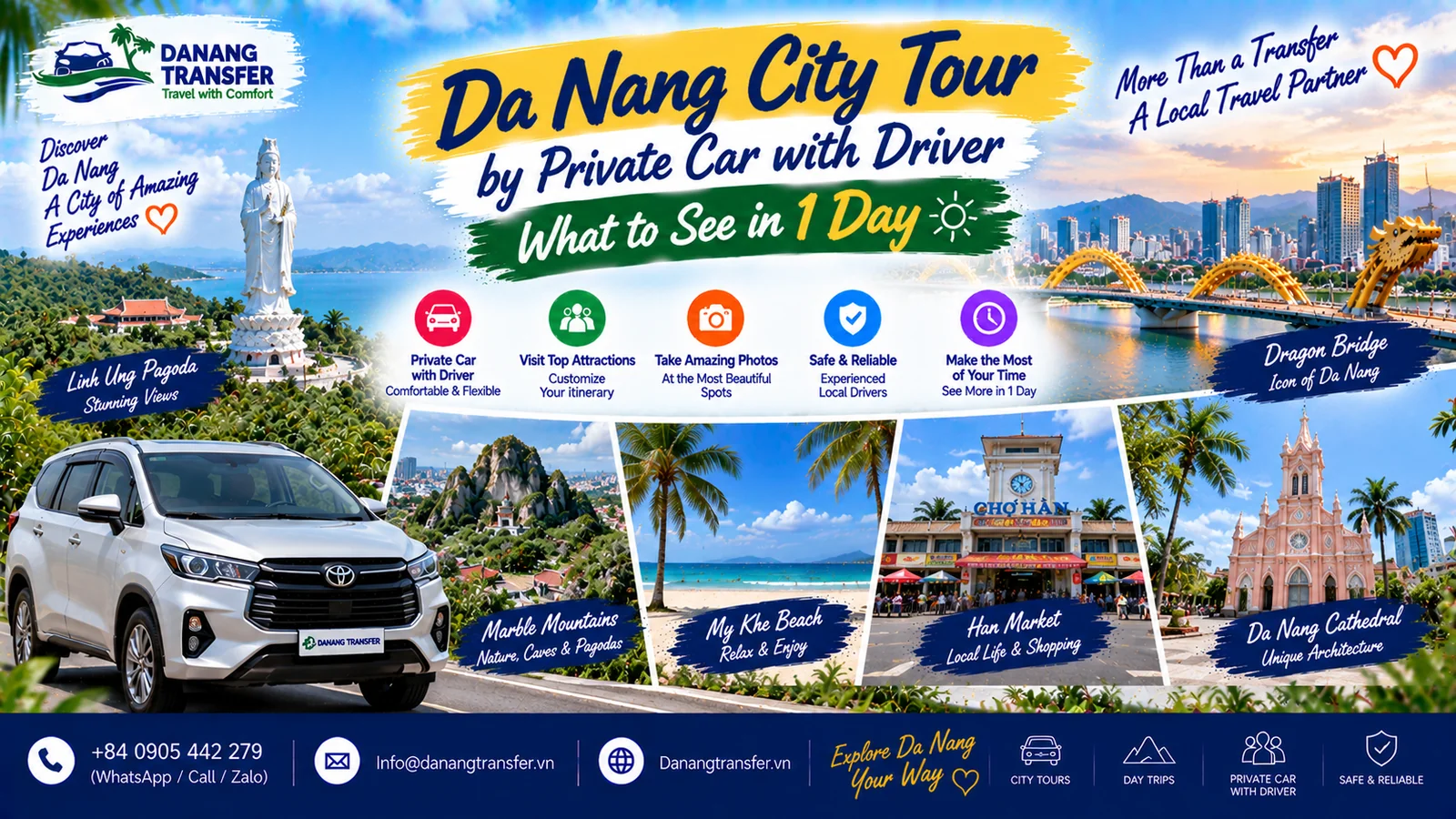 Da Nang City Tour by private car with driver in one day