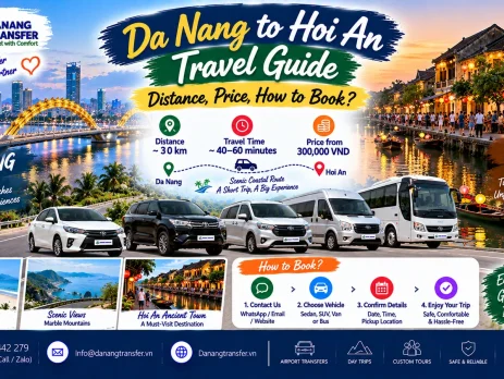Da Nang to Hoi An travel guide with distance price and private car booking