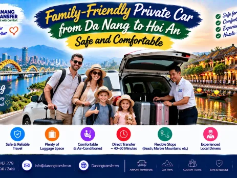 Family-friendly private car from Da Nang to Hoi An with safe and comfortable travel