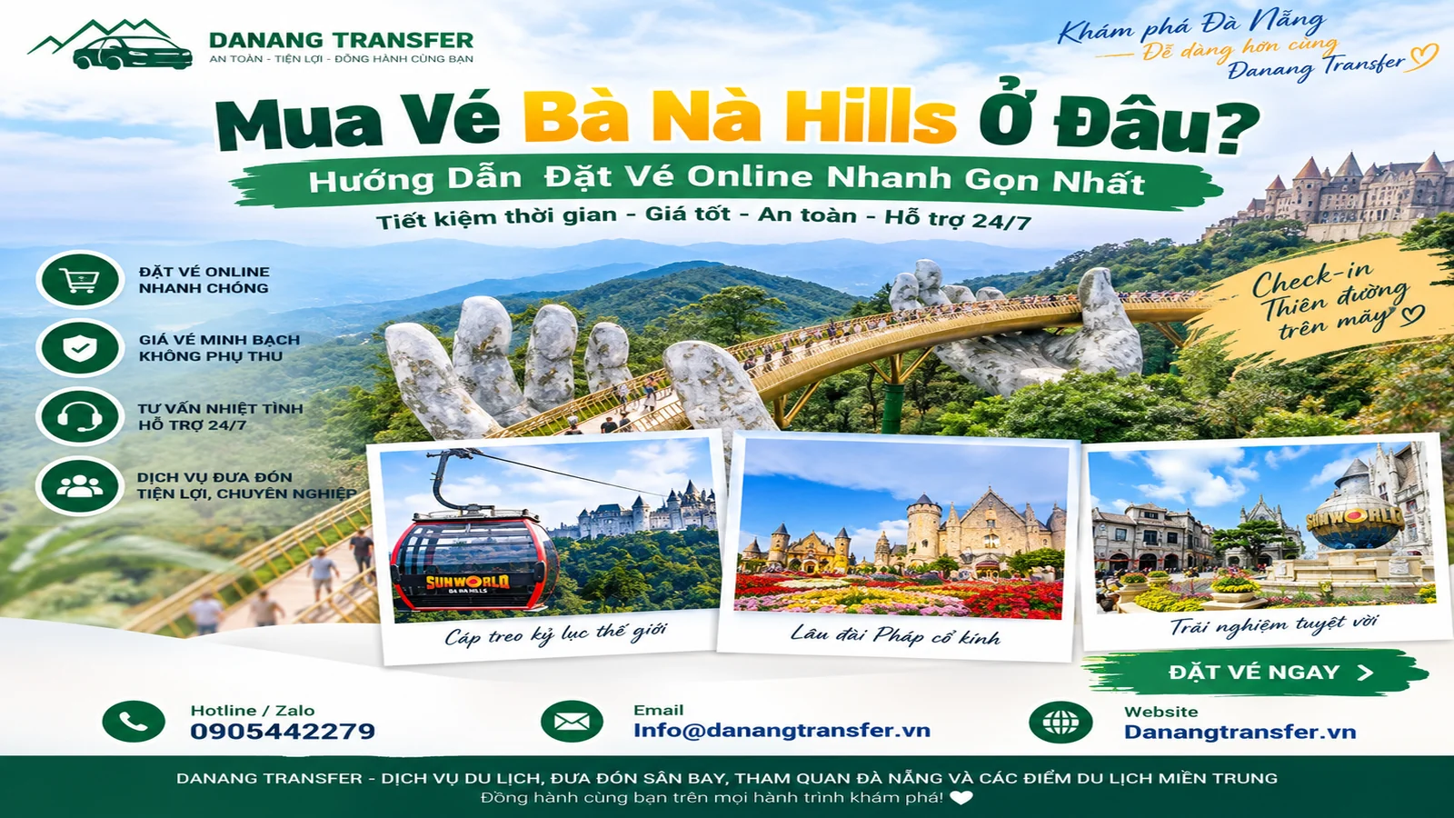 Mua vé Bà Nà Hills ở đâu - hướng dẫn đặt vé online nhanh gọn tại Danang Transfer