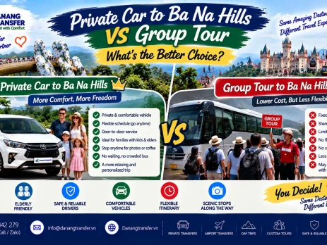 Private car to Ba Na Hills vs group tour comparison
