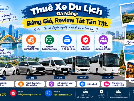 Thuê xe du lịch Đà Nẵng bảng giá review tất tần tật