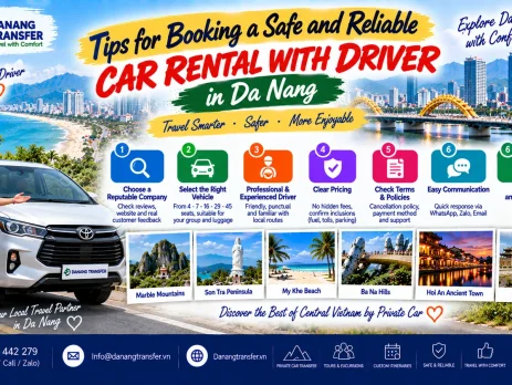 Tips for booking a safe and reliable car rental with driver in Da Nang