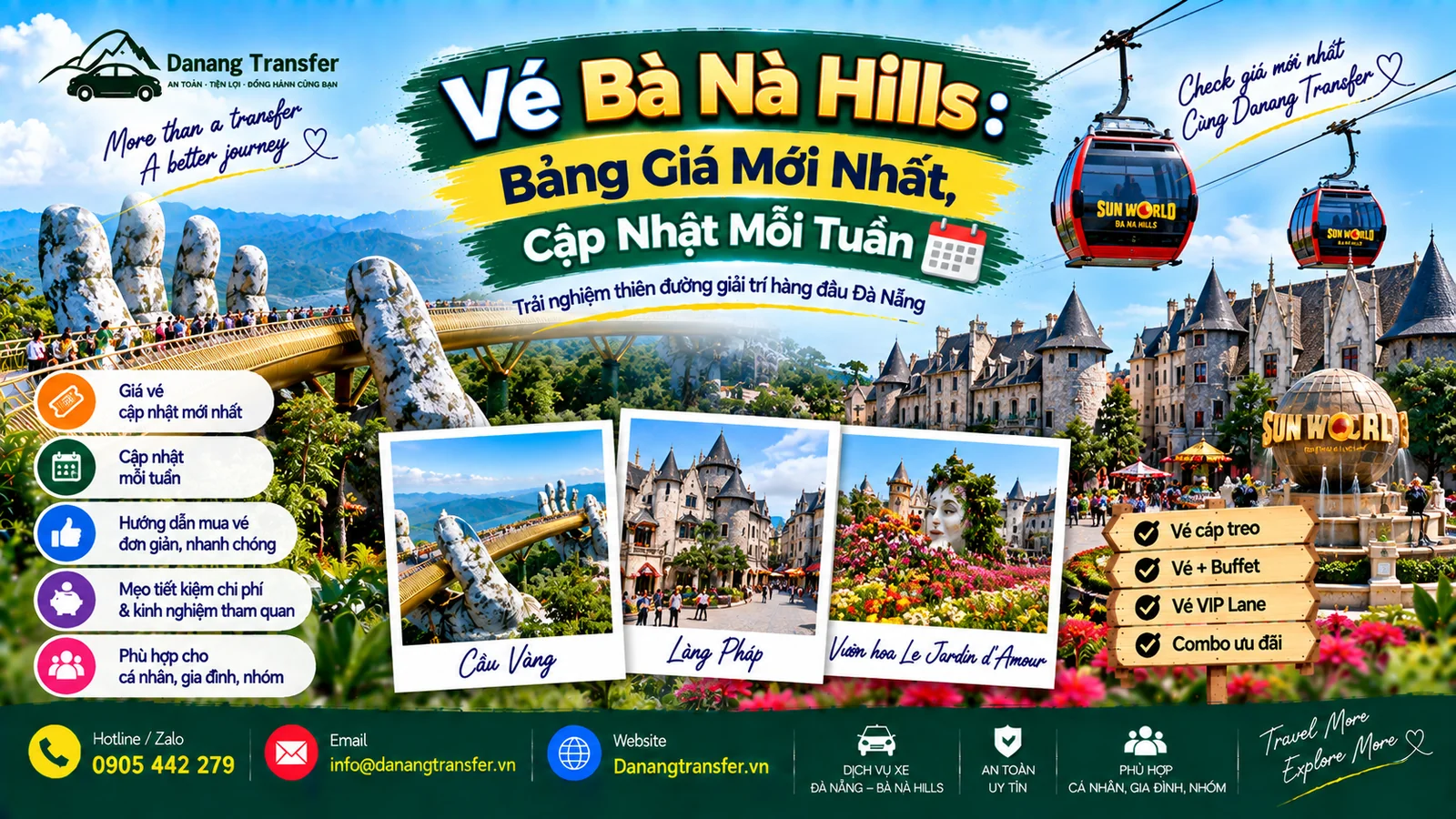 Vé Bà Nà Hills bảng giá mới nhất cập nhật mỗi tuần