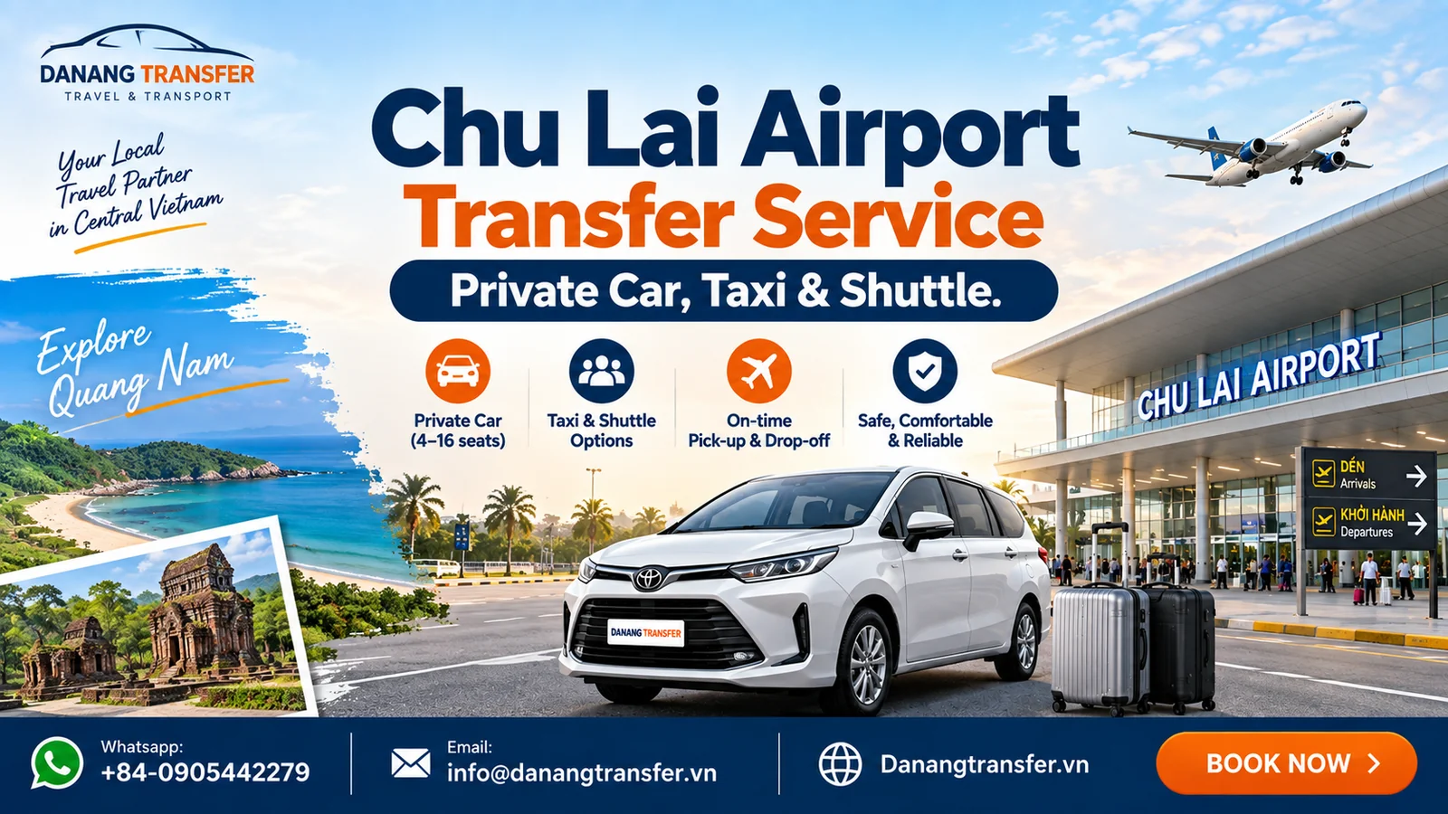 Chu Lai Airport Transfer Service - Private Car, Taxi & Shuttle
